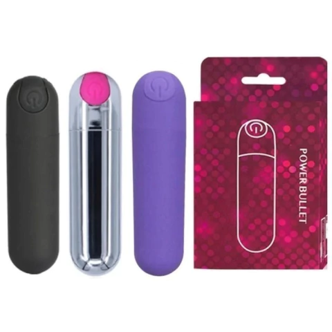 VIBRADOR POWER BULLET RECARREGÁVEL COM 10 MODOS DE VIBRAÇÃO MV102R