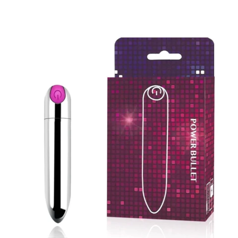 VIBRADOR POTENTE POWER BULLET RECARREGÁVEL USB COM 10 MODOS DE VIBRAÇÃO MV103R