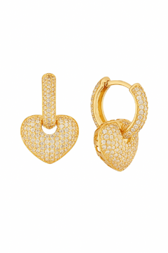 ARGOLA SEMIJOIA CORAÇÃO CRAVEJADO