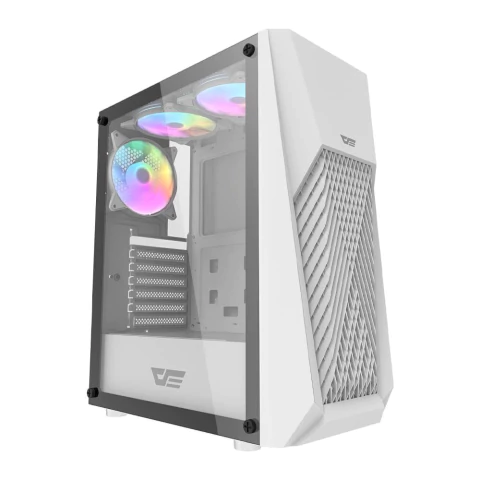 Gabinete Gamer Aigo DarkFlash DK150, Mid-Tower, Lateral de Vidro, Com 3 Fans, Branco, DK150-WH
