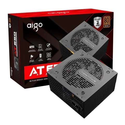Fonte Aigo Darkflash AT650, 650W, 80 Plus Bronze, Preto, AG-AT650-BK