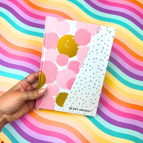 Caderno A5 Costurado Palette Bee Unique - Bolas Rosa