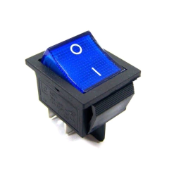 Chave Gangorra KCD2 4 Polos 2 Posições Iluminada Azul