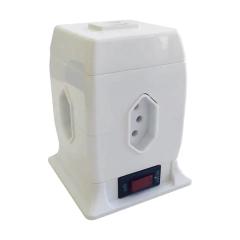 Torre de Tomada 2 USB + 4 Tomadas 10A com Cabo 1,20m