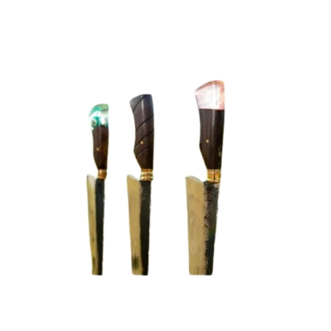 Faca Churrasqueira 11 Polegadas Cabo em Madeira Trabalhado com Detalhe em Resina