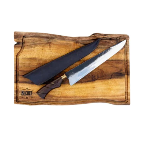 Faca Churrasqueira 11 Polegadas Cabo em Madeira Trabalhado