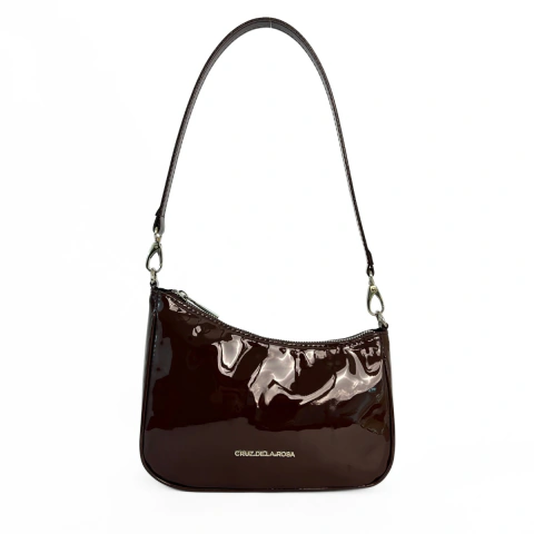 Cartera mini charol chocolate 1101CR