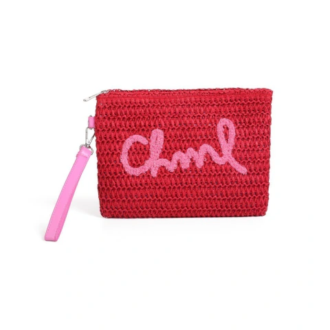 POUCH CHIMOLA RAFFIA RED TX106
