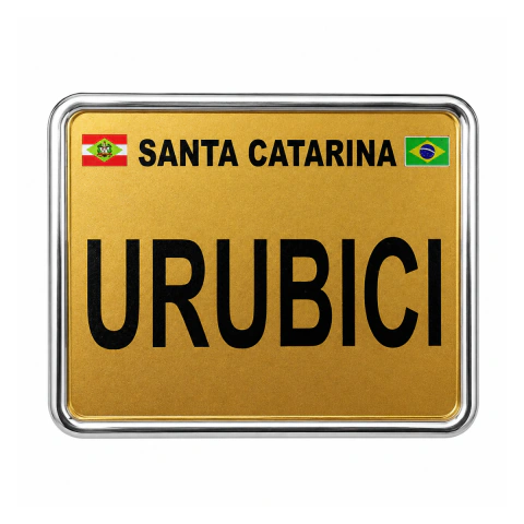 Placa Moto Urubici Amarela
