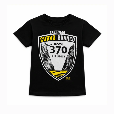 Camiseta Infantil Serra do Corvo Branco Preto