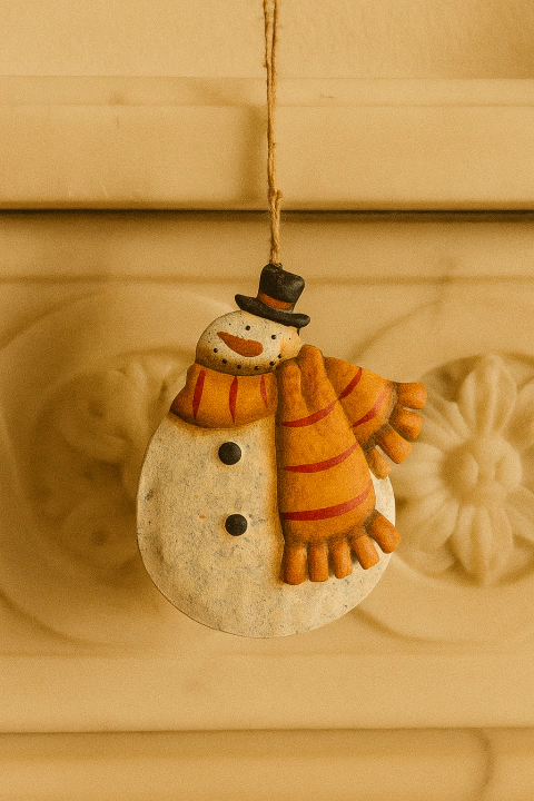 ADORNO MUÑECO DE NIEVE AMARILLO - comprar online