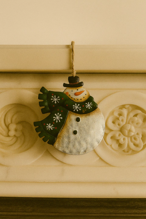 ADORNO MUÑECO DE NIEVE VERDE - comprar online