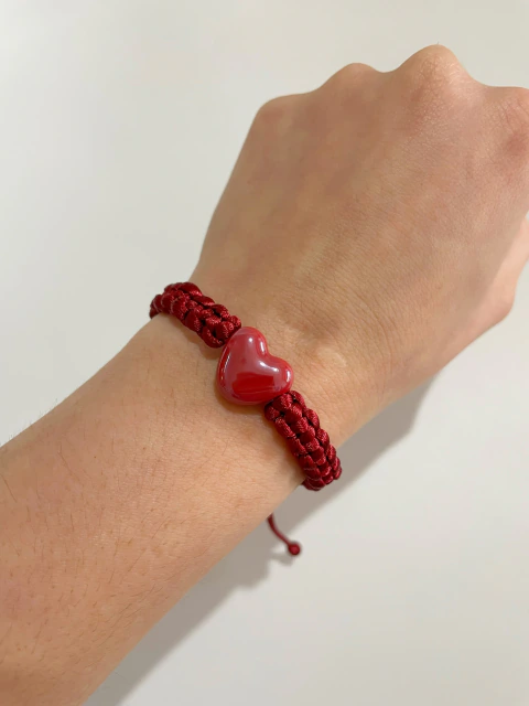 Pulsera Latidos Corazón Bordó - tienda online