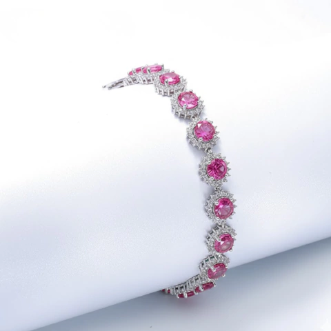 Pulseira Royal em Prata com safiras