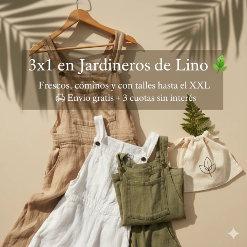 3x1 EN JARDINEROS DE LINO PREMIUM - comprar online