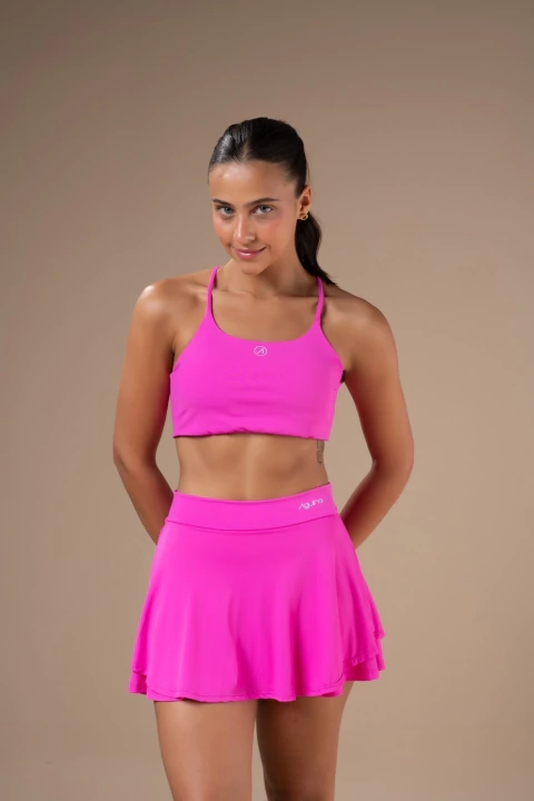 Conjunto Pink - Top+short saia+ Regata - comprar online