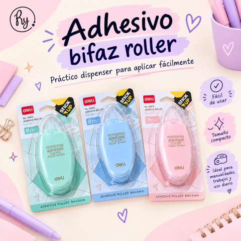 Adhesivo Bifaz Roller Deli