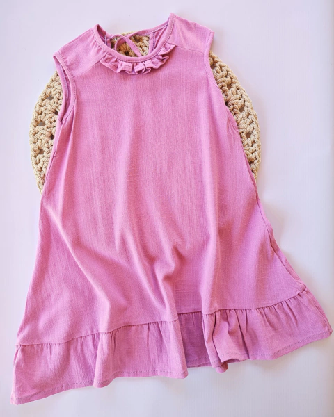 Vestido de Lino Rosa