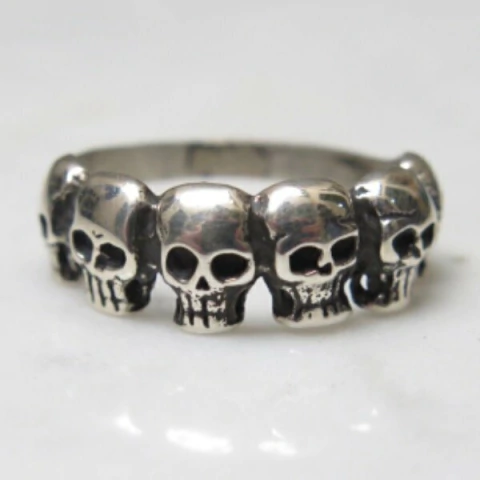 Hilera de Calaveras PLATA 925