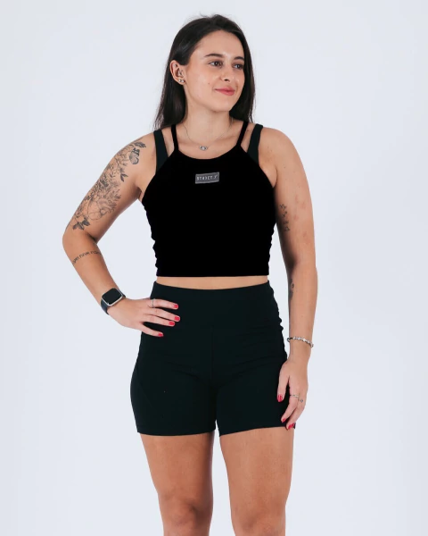 CROPPED CANELADO PRETO