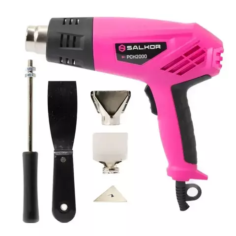 Pistola De Calor PINK 2000W - Salkor con accesorios