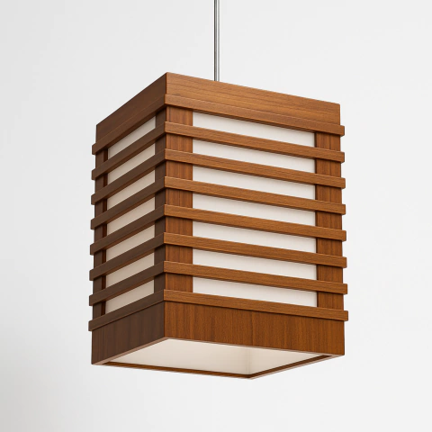 Pendente de Madeira 3050 Madeira Embuia ou Tabaco – Elegância natural e iluminação acolhedora para qualquer ambiente