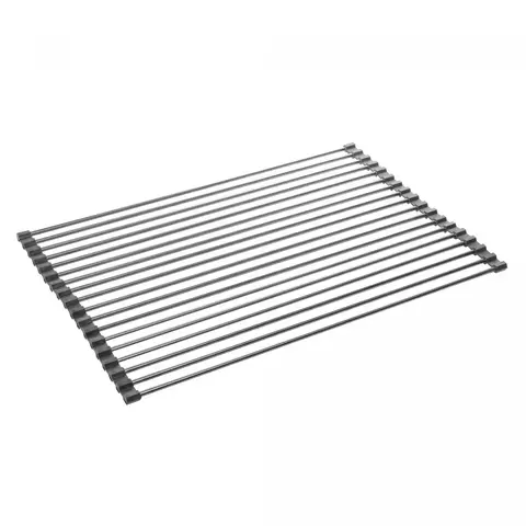 Escorredor Multiuso Tipo Esteira Flexível Em Aço Inox E Silicone Cinza - comprar online