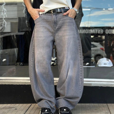 CALÇA BAGGY BARREL JEANS “ GRAFITE STONE ”