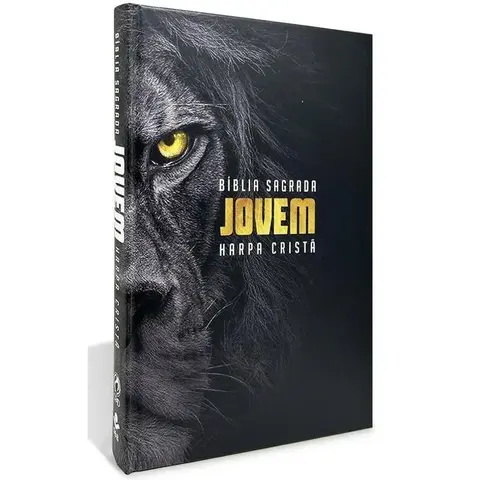 Bíblia Grande Harpa Cristã Slim Capa Dura Jovem Leão-Fundo Preto