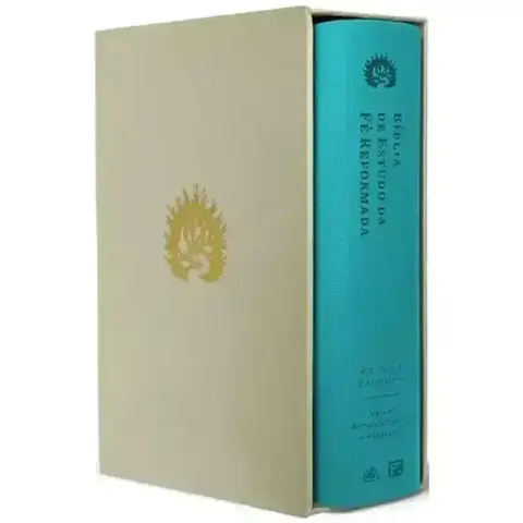 Biblia de Estudo da Fe Reformada ARA | Capa Luxo Azul Turquesa com Estojo