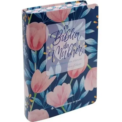 Bíblia da Mulher Nova Edição Tamanho Portátil Tulipa Azul NAA