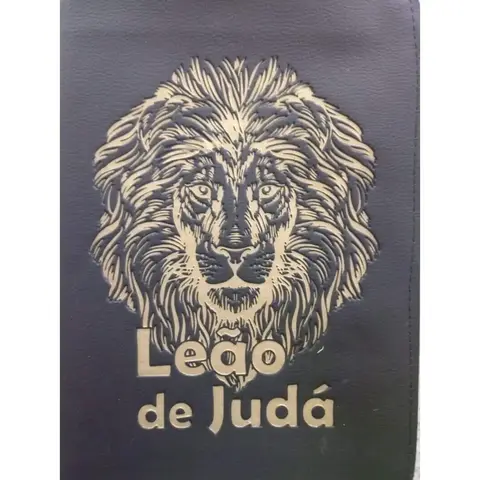 Capa Ziper Tamanho Media Para Biblias de Estudo Preta Leao de Juda