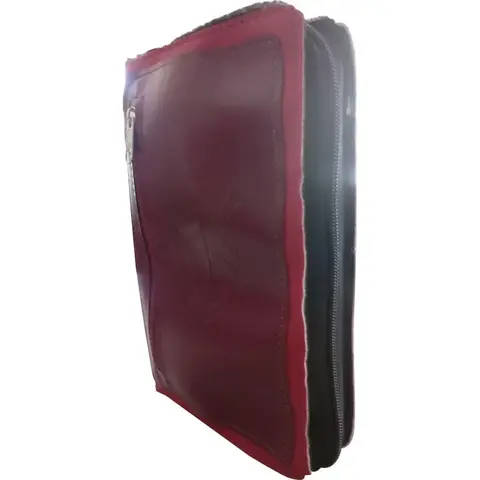 Capa Zíper para Bíblias de Estudo | Tamanho Médio | Porta Acessórios | Vermelho Fé