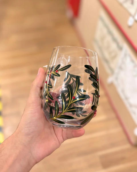 Copo natalino de azevinhos