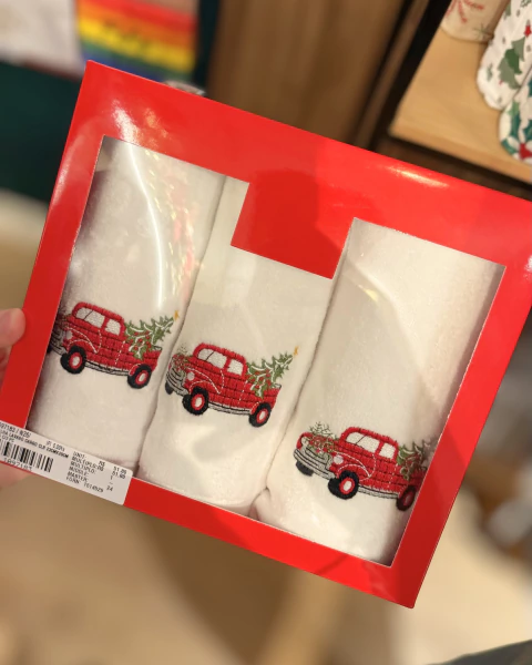 Kit 3 toalhas de lavabo bordadas