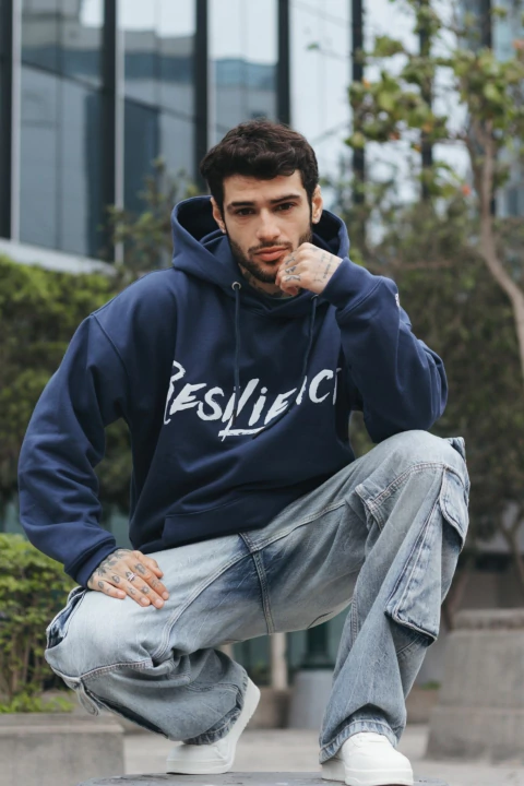 Poleron oversize Resilience Azul - comprar en línea