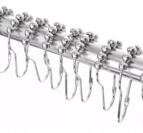 Ganchos Cortina de Baño Roller Metálicos PLATA