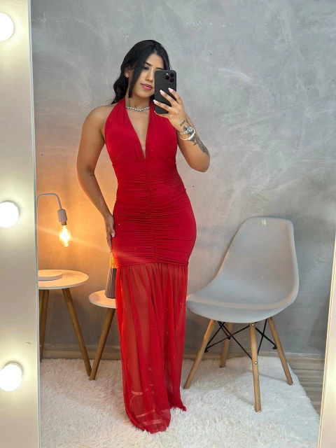 Vestido longo tule - comprar online