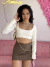 Cropped manga longa quadrado canelado - comprar online