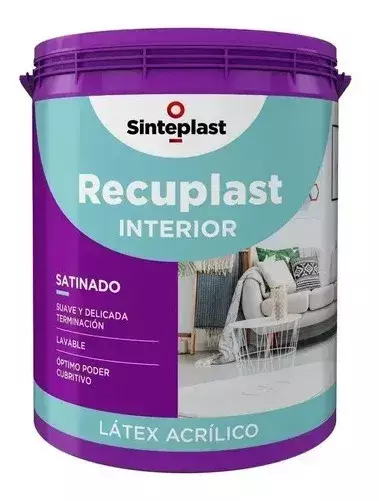 RECUPLAST INTERIOR BLANCO SATINADO X 4 LT - comprar online