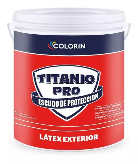 TITANIO PRO COLORIN LATEX EXTERIOR BLANCO MATE X 4 LT - comprar online