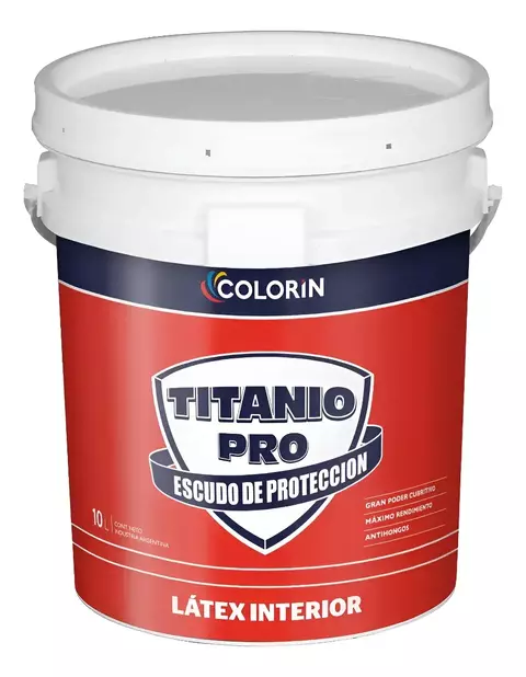 TITANIO PRO COLORIN LATEX INTERIOR BLANCO MATE X 10 LT - comprar online
