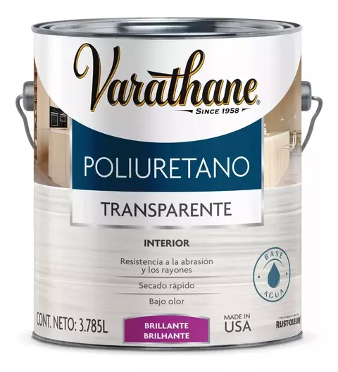 VARATHANE POLIURETANO INTERIOR BASE AGUA RUST OLEUM X 3,785 L