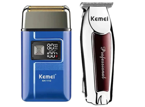 Combo Kemei Afeitadora Shaver Km 1112 + Trimmer Km 9163 - comprar online