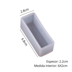 MOLDE SILICONA RECTANGULO 2 X 6 CM PROF 2 CM - comprar online