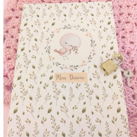 Diário com Cadeado- Passarinho