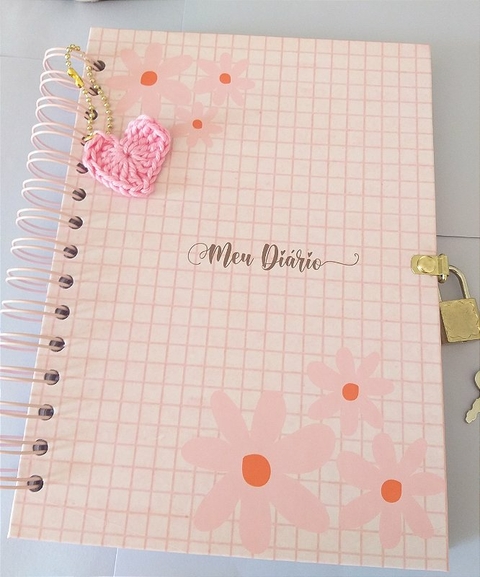 Diário com Cadeado- Margaridas
