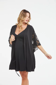 Combo Maternal Camisón Alma + Bata Valentina Ideal Amamantar