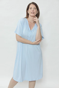 Camisón esc V con puntilla 692 - comprar online