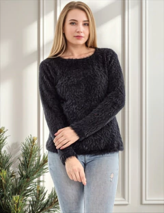 Pullover Manga Larga Invierno Mujer Piel De Mono 2320